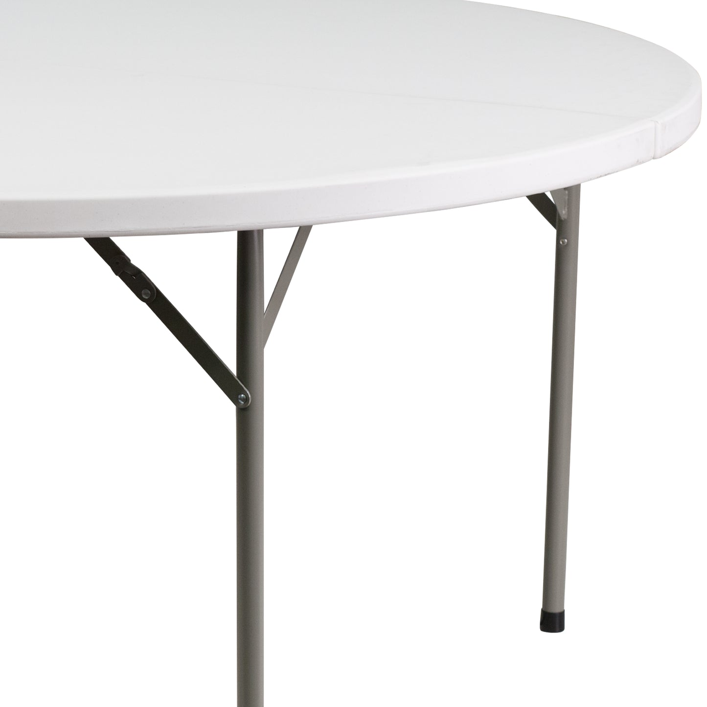 Elon 5-Foot Round Granite White Plastic Folding Table Granite White