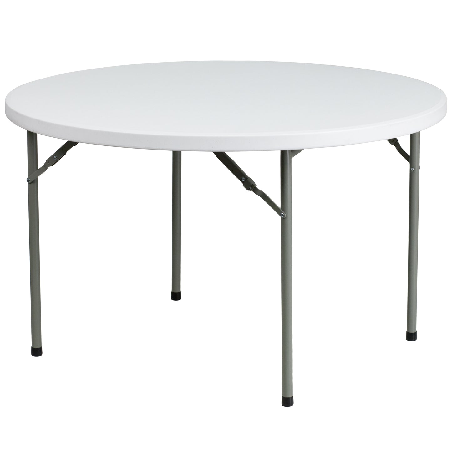 Elon 4-Foot Round Granite White Plastic Folding Table Granite White