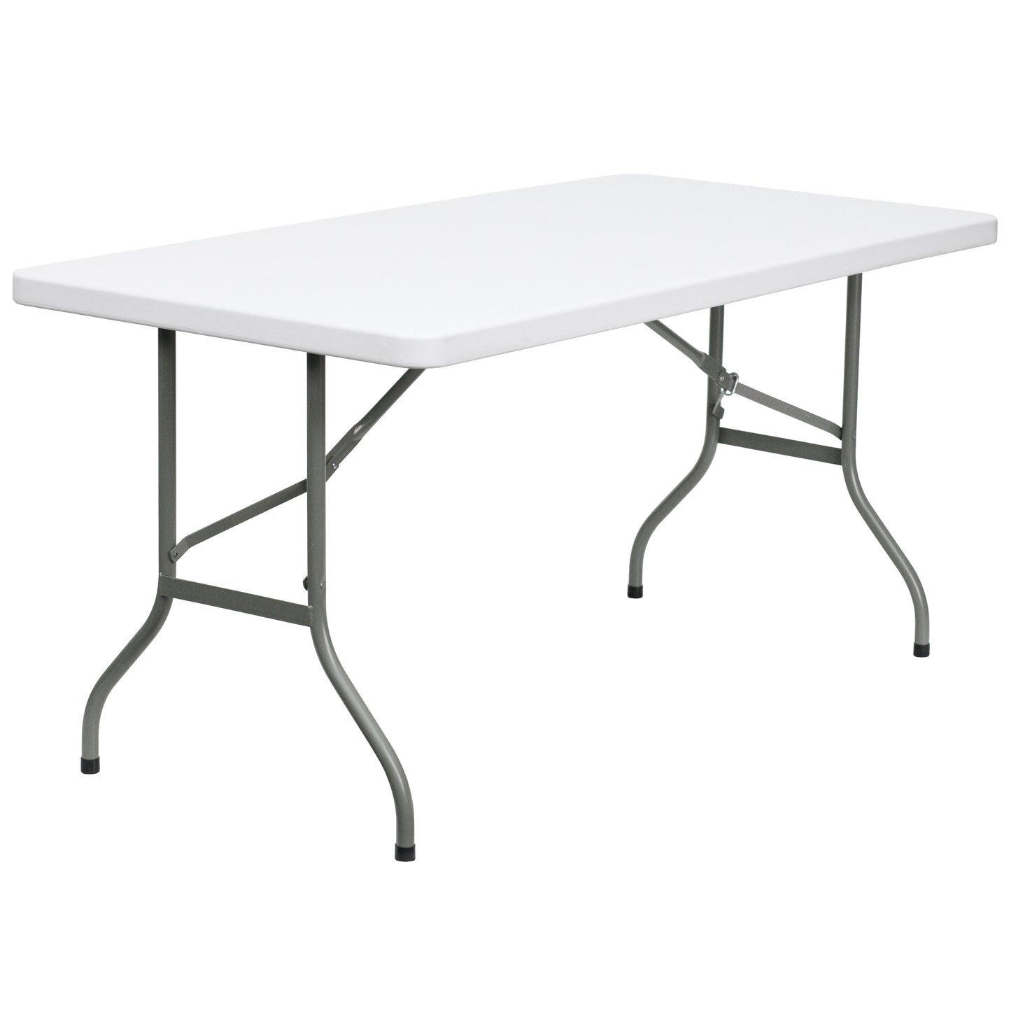 Elon 5-Foot Granite White Plastic Folding Table Granite White