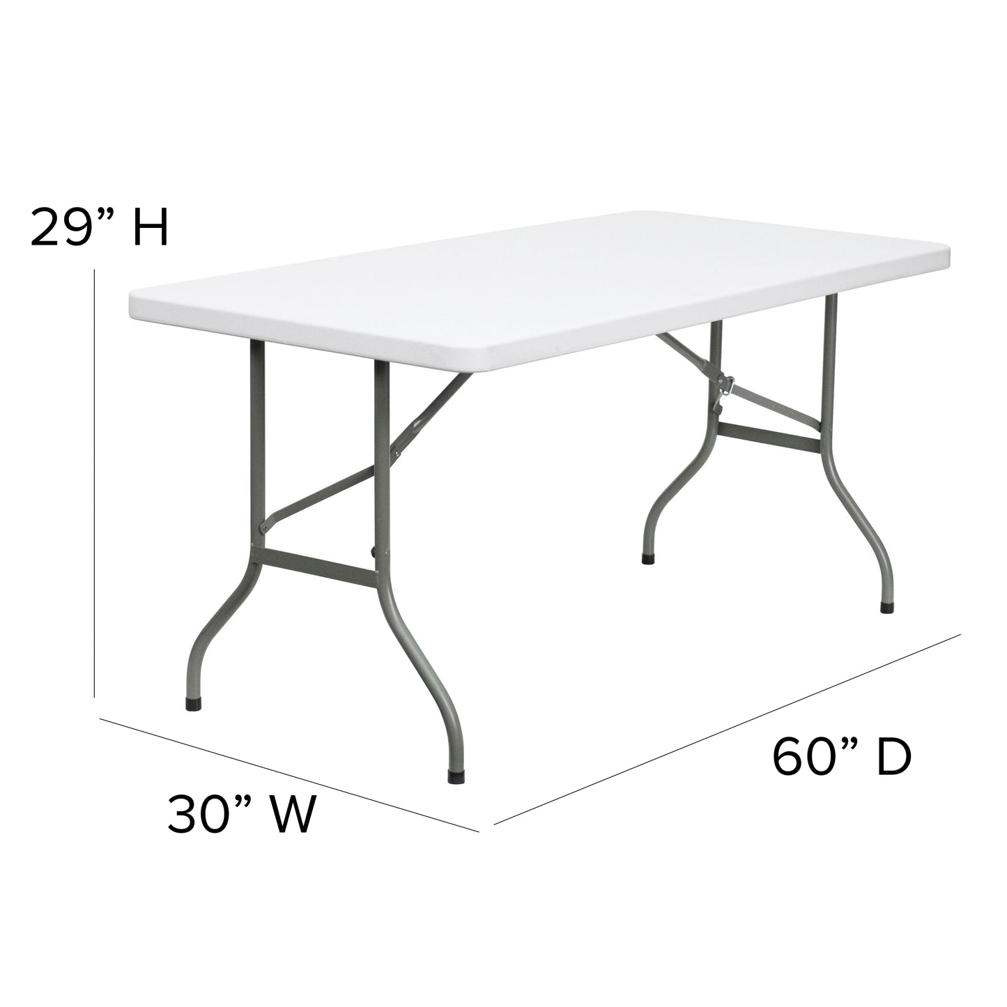 Elon 5-Foot Granite White Plastic Folding Table Granite White