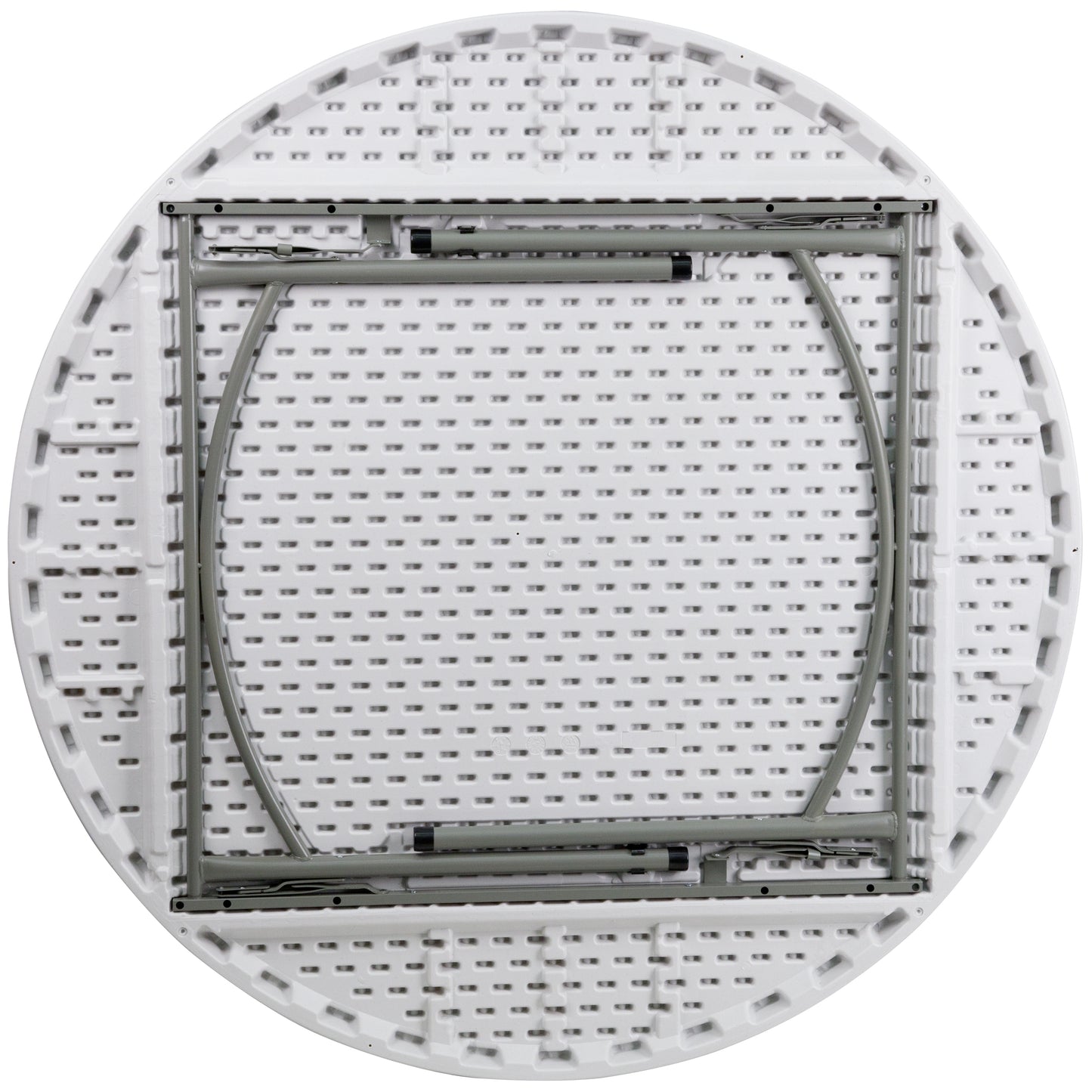 Elon 5-Foot Round Granite White Plastic Folding Table Granite White