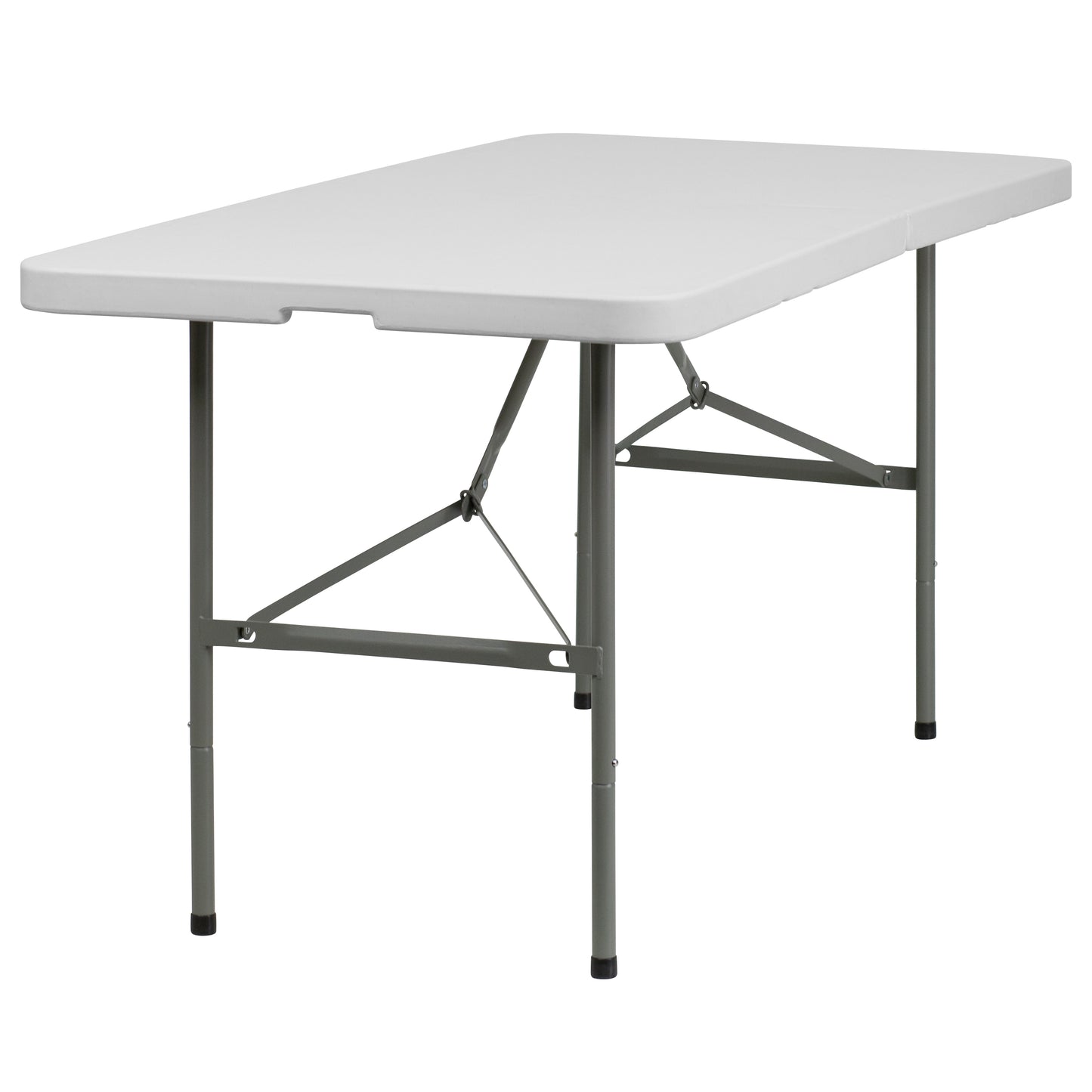 Elon 5-Foot Bi-Fold Granite White Plastic Folding Table Granite White