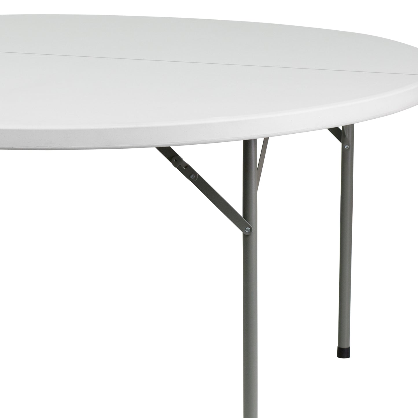 Elon 5-Foot Round Granite White Plastic Folding Table Granite White