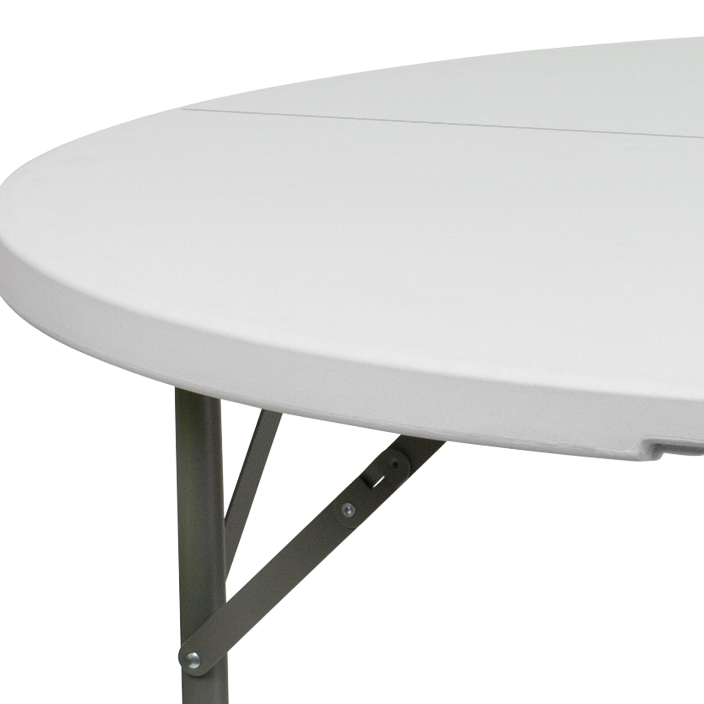 Elon 5-Foot Round Granite White Plastic Folding Table Granite White