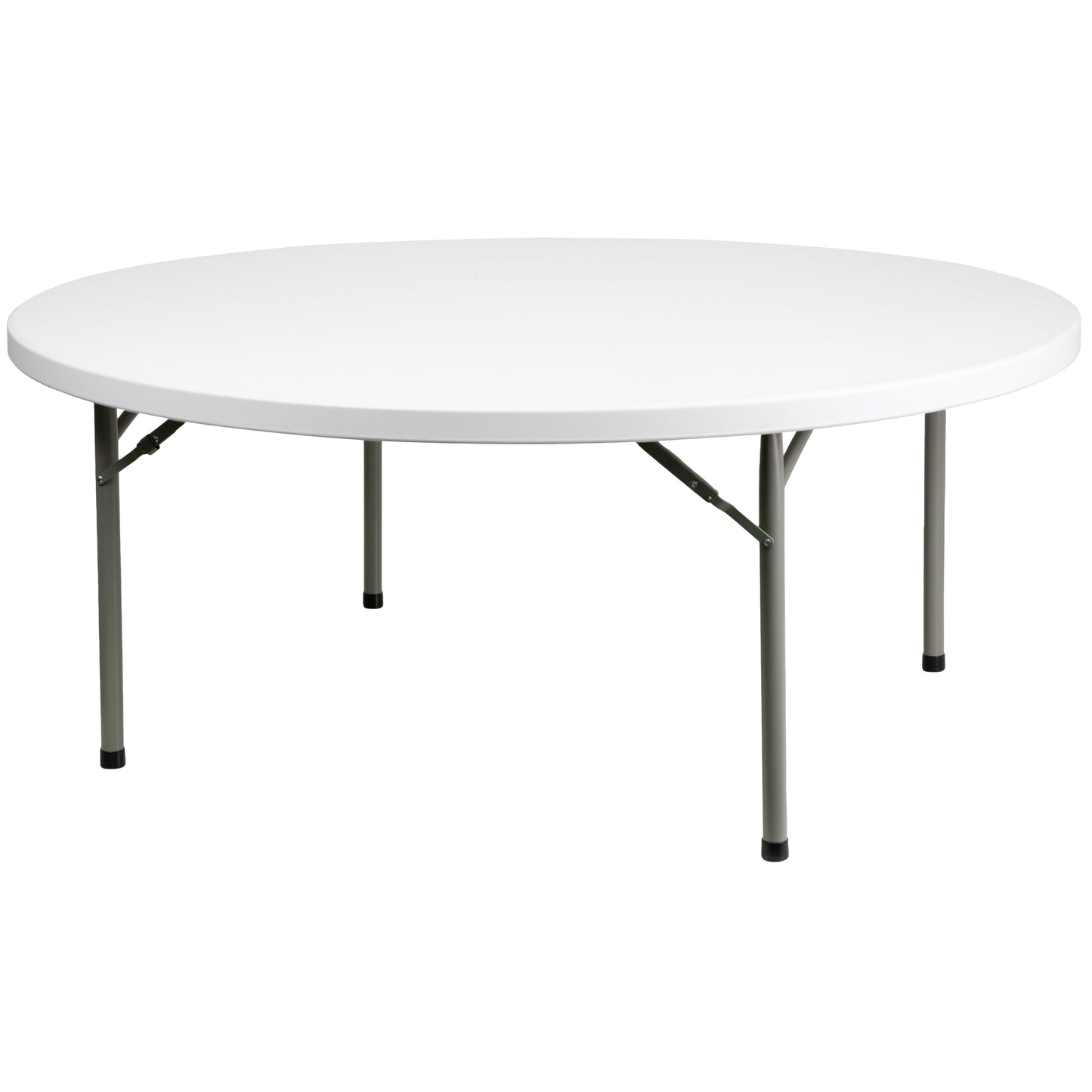 Elon 6-Foot Round Granite White Plastic Folding Table Granite White