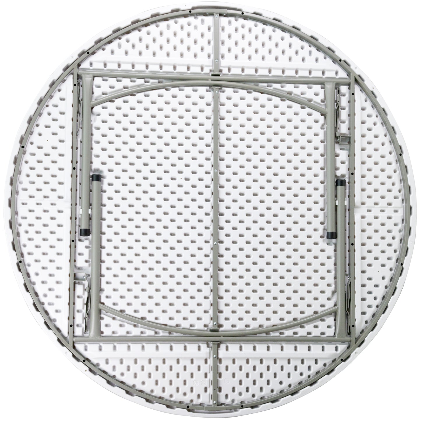 Elon 6-Foot Round Granite White Plastic Folding Table Granite White
