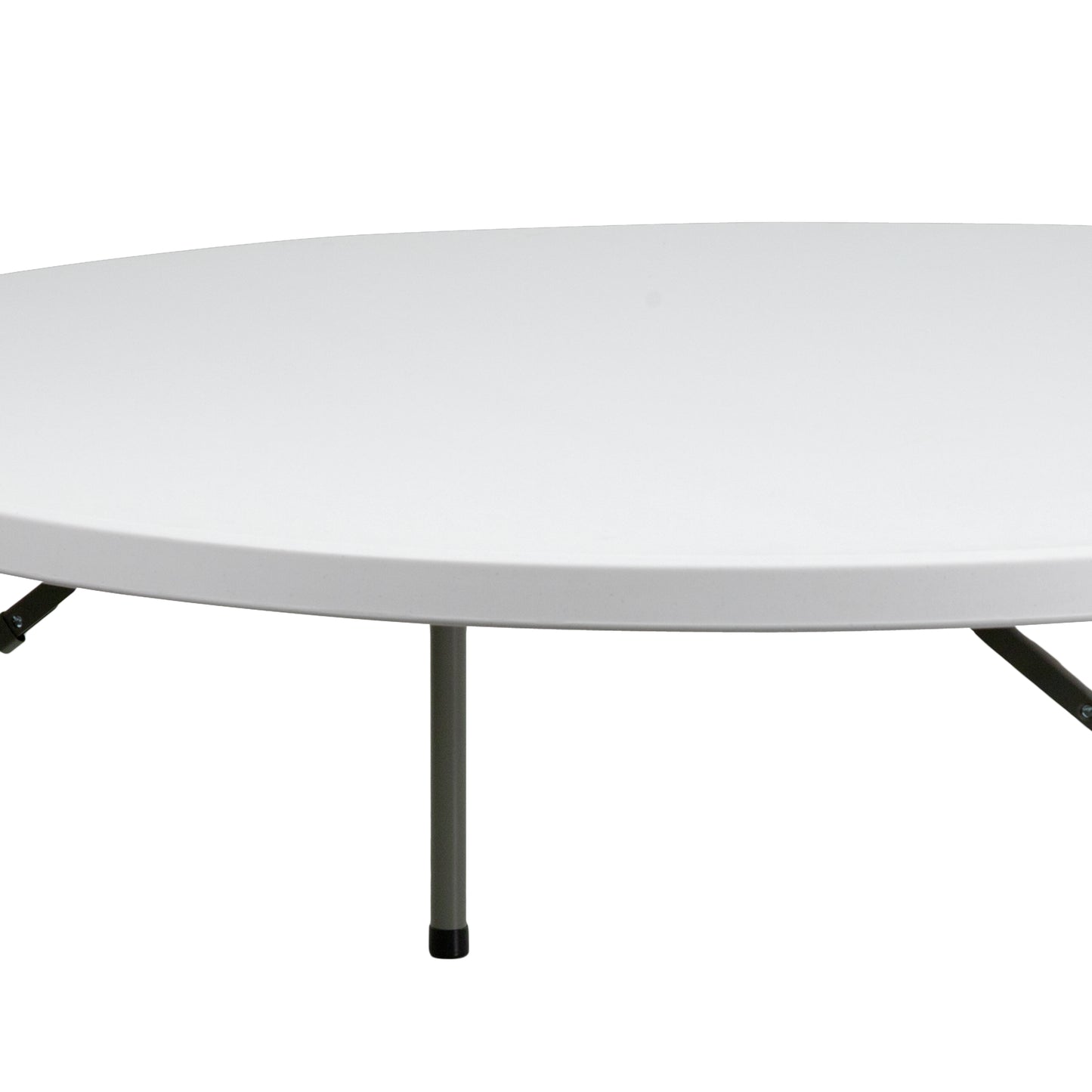 Elon 6-Foot Round Granite White Plastic Folding Table Granite White