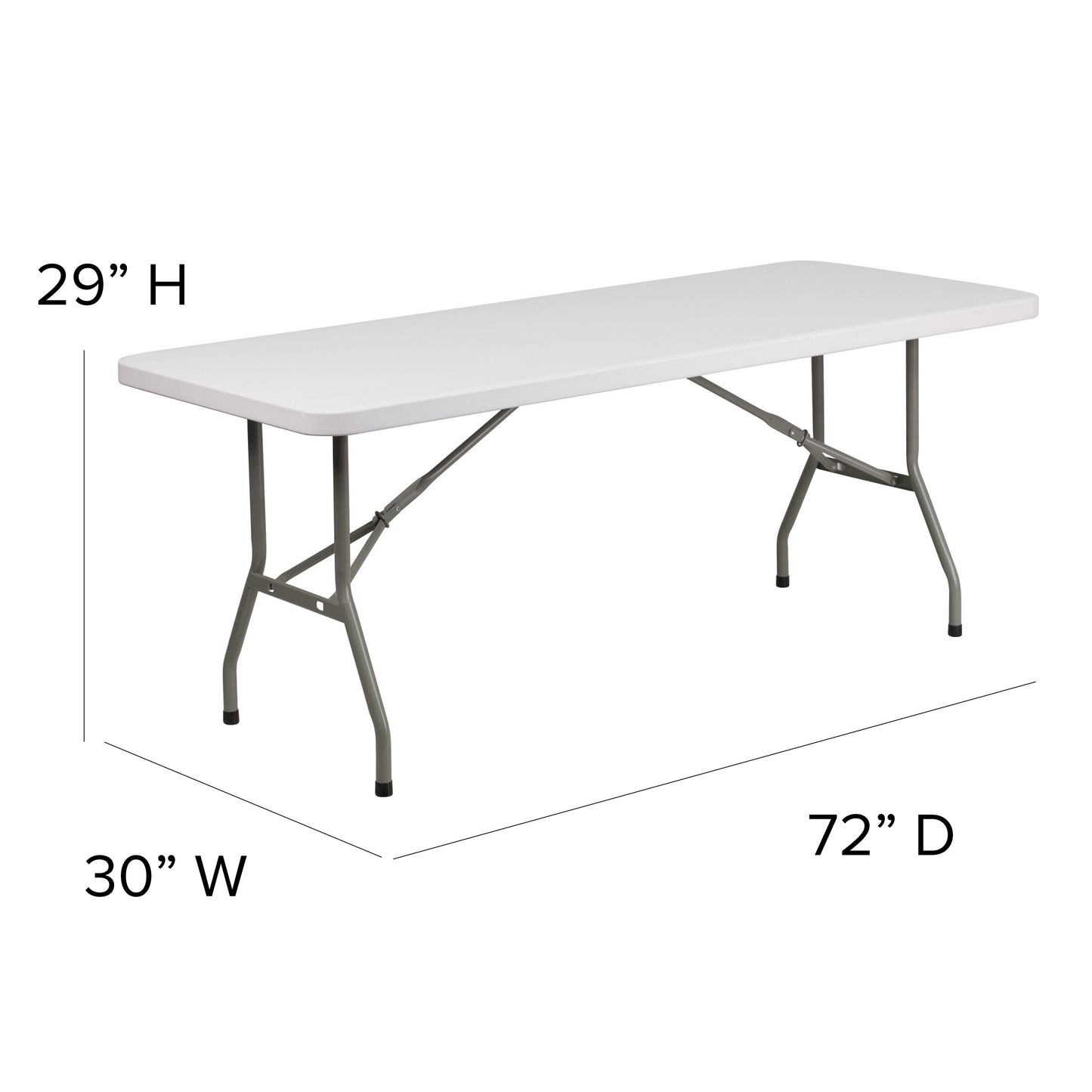 Elon 6-Foot Granite White Plastic Folding Table Granite White