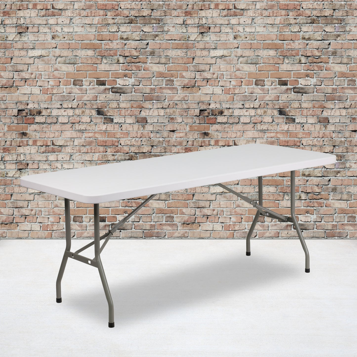 Elon 6-Foot Granite White Plastic Folding Table Granite White