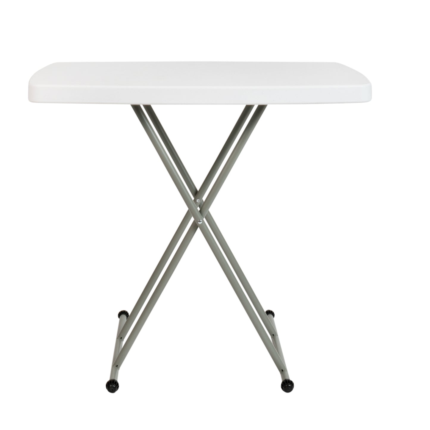Elon 30 Inch Granite White Indoor/Outdoor Plastic Folding Table, Adjustable Height Commercial Grade Side Table, Laptop Table, TV Tray Granite White