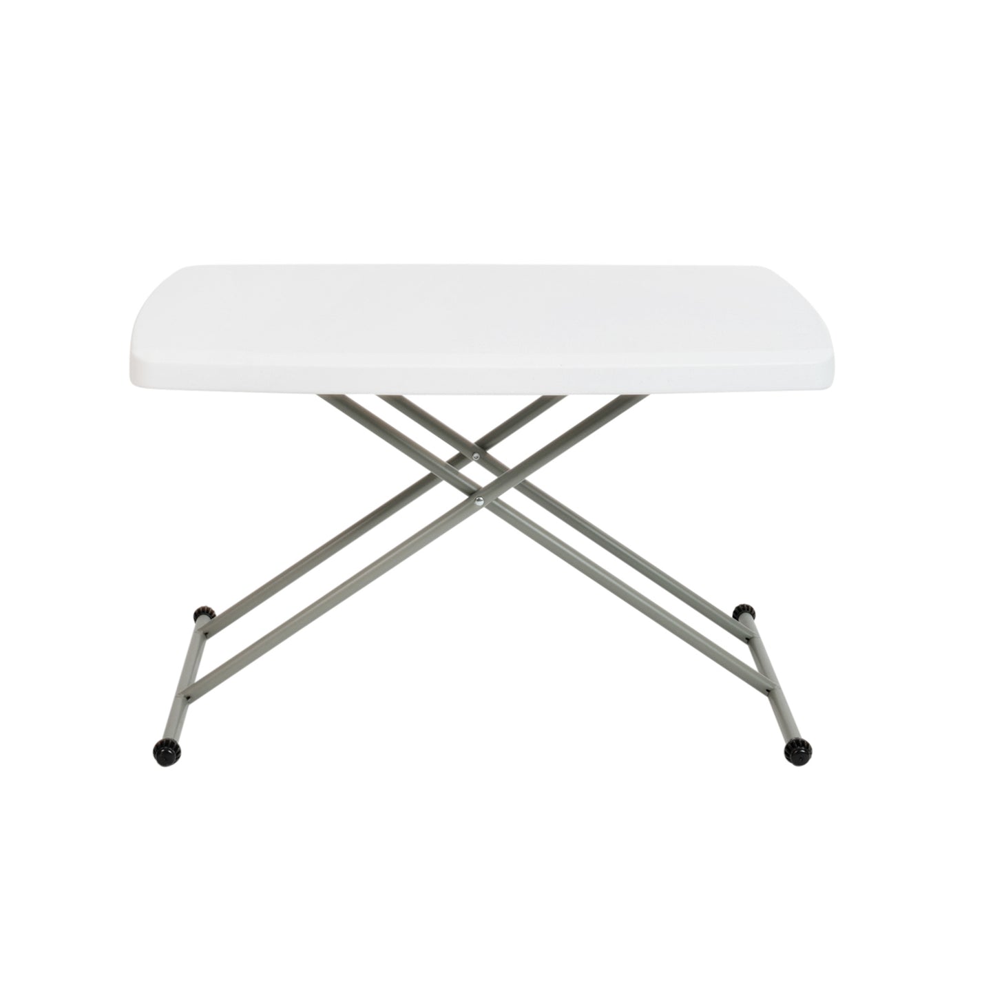 Elon 30 Inch Granite White Indoor/Outdoor Plastic Folding Table, Adjustable Height Commercial Grade Side Table, Laptop Table, TV Tray Granite White