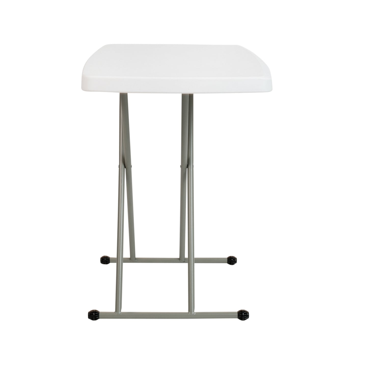 Elon 30 Inch Granite White Indoor/Outdoor Plastic Folding Table, Adjustable Height Commercial Grade Side Table, Laptop Table, TV Tray Granite White