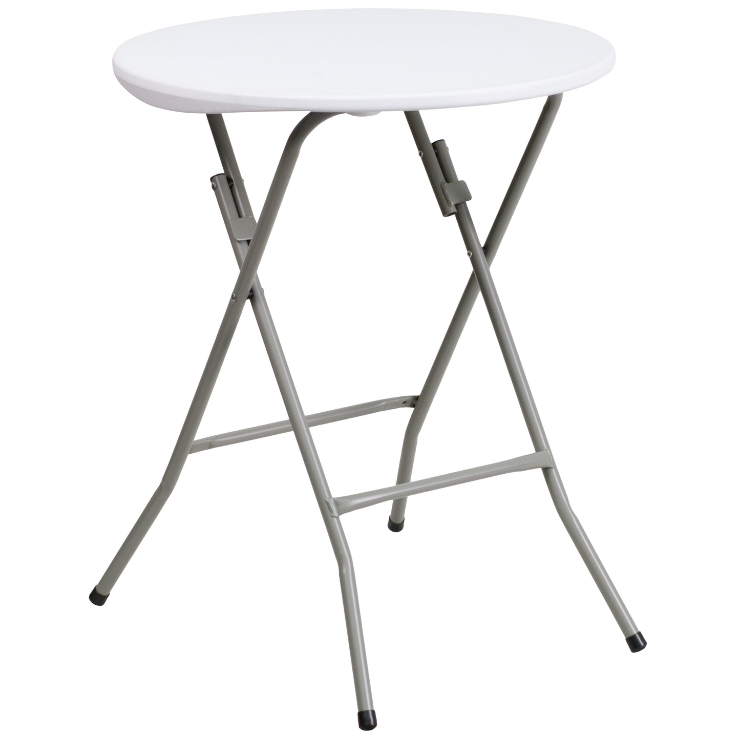 Elon 2-Foot Round Granite White Plastic Folding Table Granite White