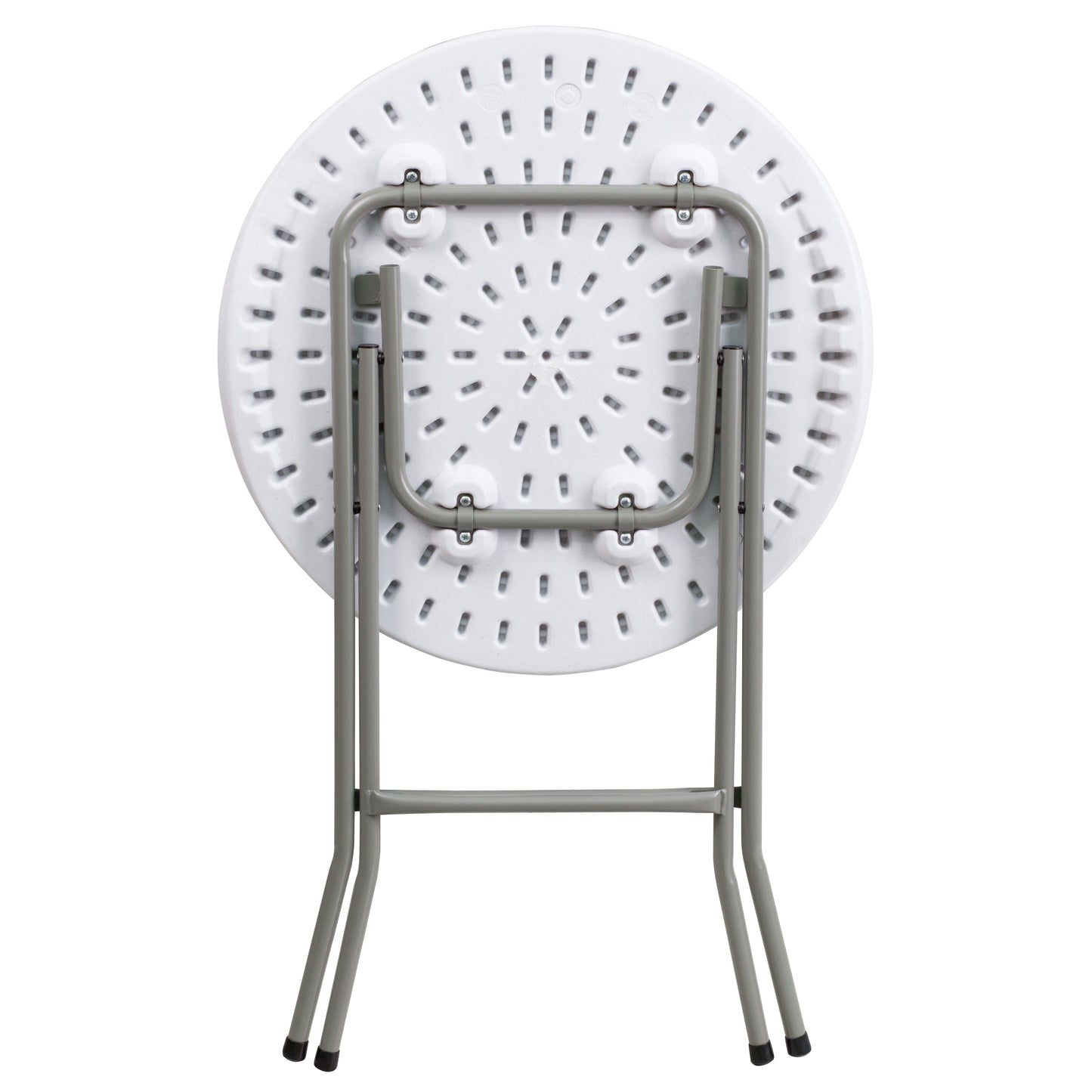 Elon 2-Foot Round Granite White Plastic Folding Table Granite White