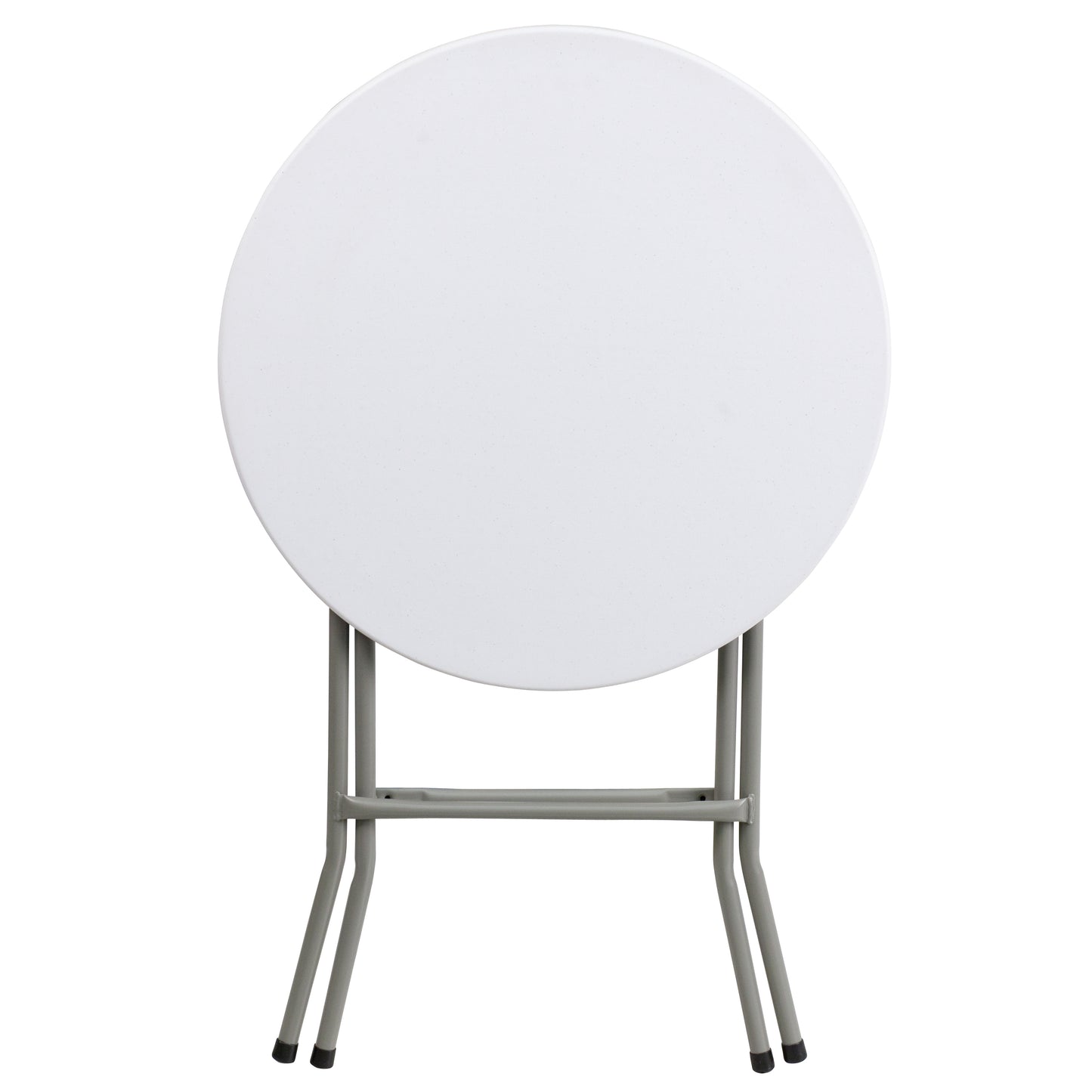 Elon 2-Foot Round Granite White Plastic Folding Table Granite White