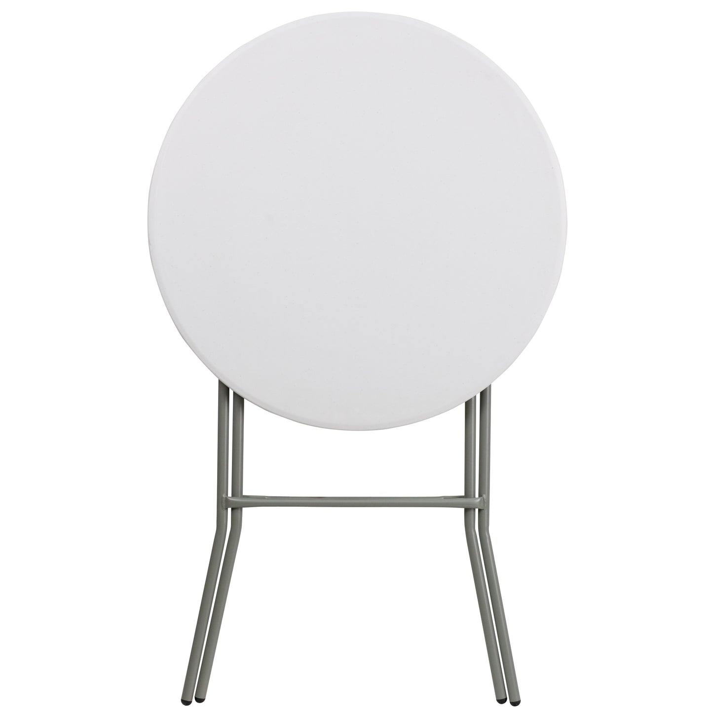 Elon 2.6-Foot Round Granite White Plastic Bar Height Folding Table Granite White
