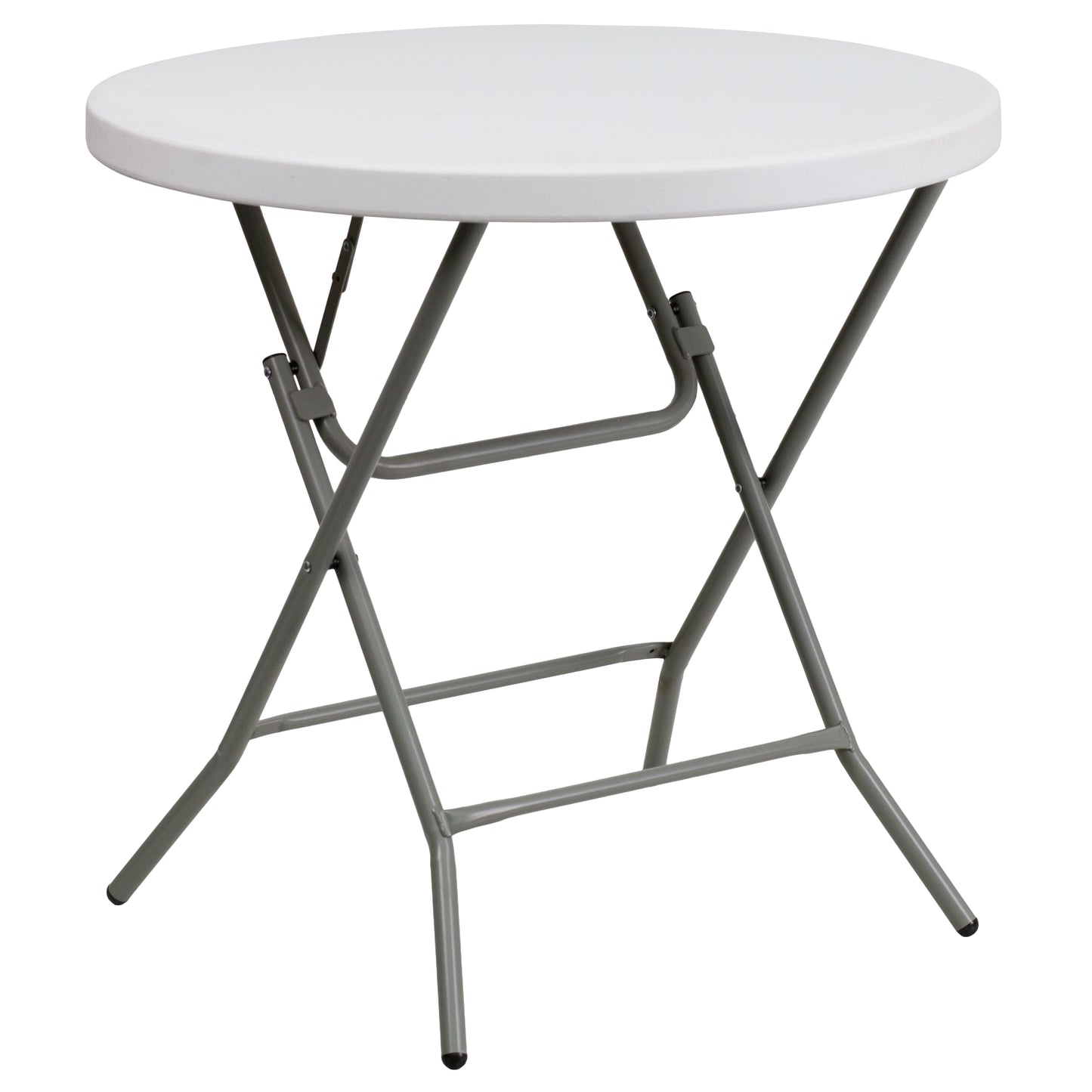 Elon 2.63-Foot Round Granite White Plastic Folding Table Granite White