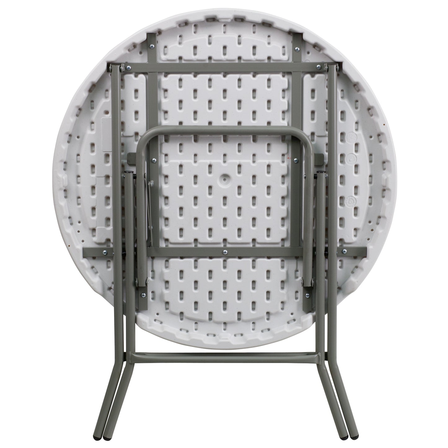 Elon 2.63-Foot Round Granite White Plastic Folding Table Granite White