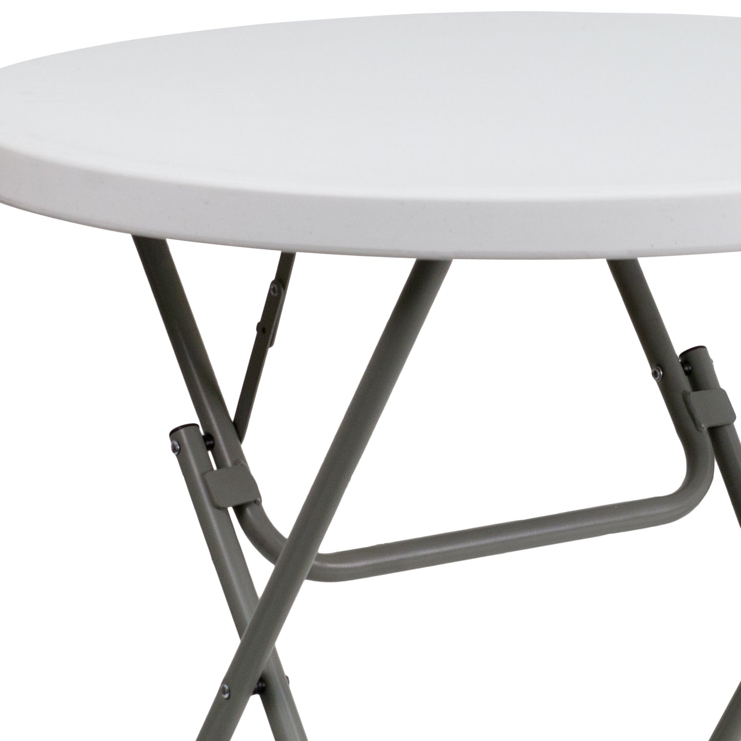 Elon 2.63-Foot Round Granite White Plastic Folding Table Granite White
