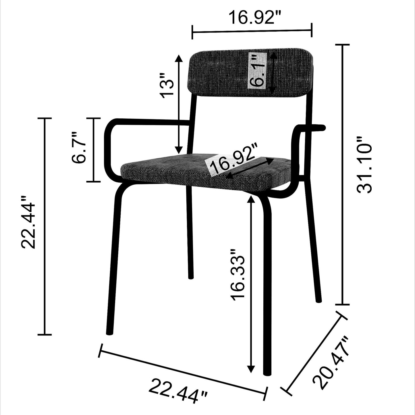 Manhattan Comfort Whythe PU Leather Dining Chair in Natural Linen & Corten DC-2PZ-111