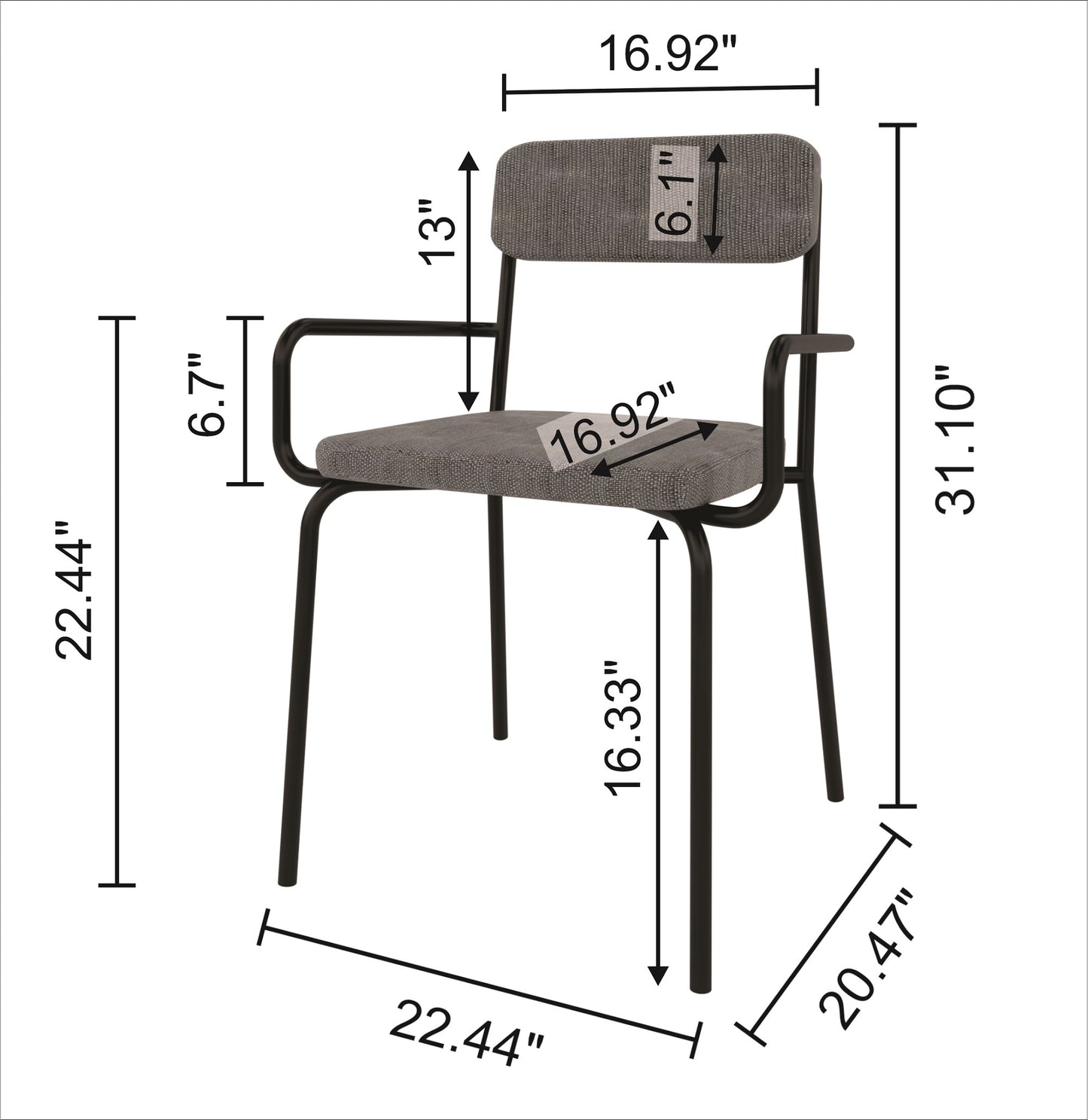 Manhattan Comfort Whythe PU Leather Dining Chair in Black DC-2PZ-212
