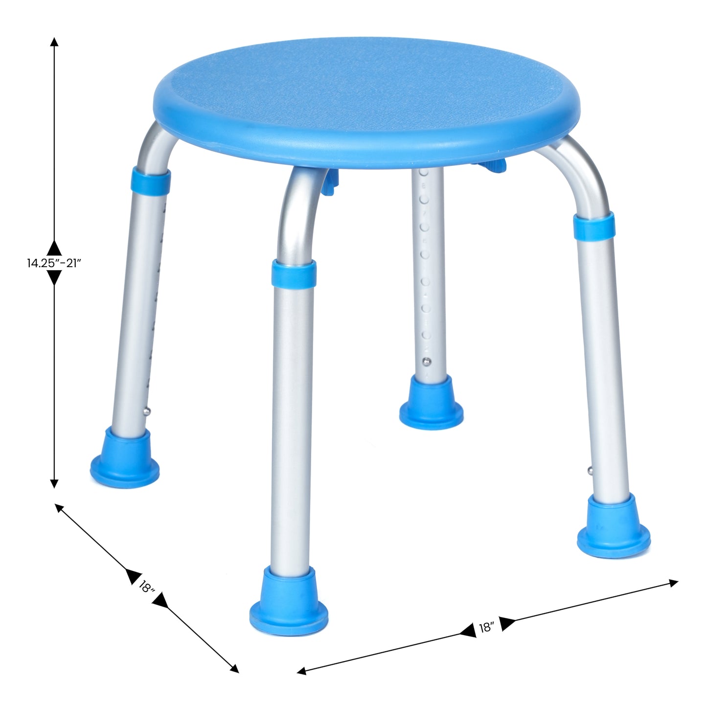 HERCULES Adjustable Bath & Shower Stool with Height-Adjust Frame, 300 lbs. Static Weight Capacity, and Tool-Free Assembly in Blue Blue