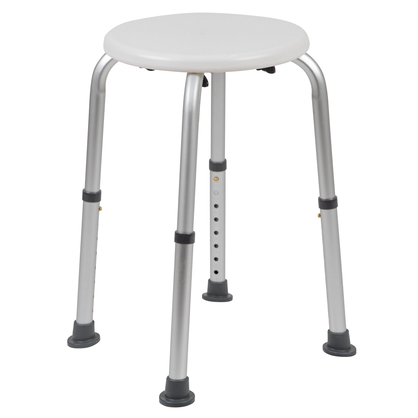 HERCULES Series Tool-Free and Quick Assembly, 300 Lb. Capacity, Adjustable White Bath & Shower Stool White