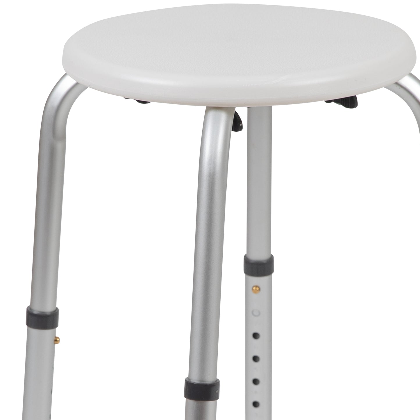 HERCULES Series Tool-Free and Quick Assembly, 300 Lb. Capacity, Adjustable White Bath & Shower Stool White