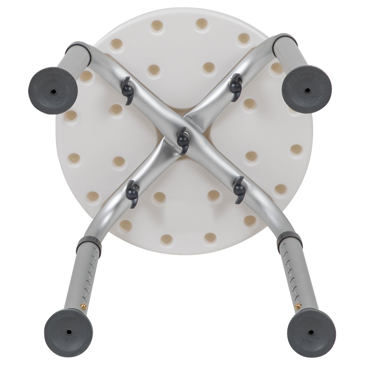 HERCULES Series Tool-Free and Quick Assembly, 300 Lb. Capacity, Adjustable White Bath & Shower Stool White