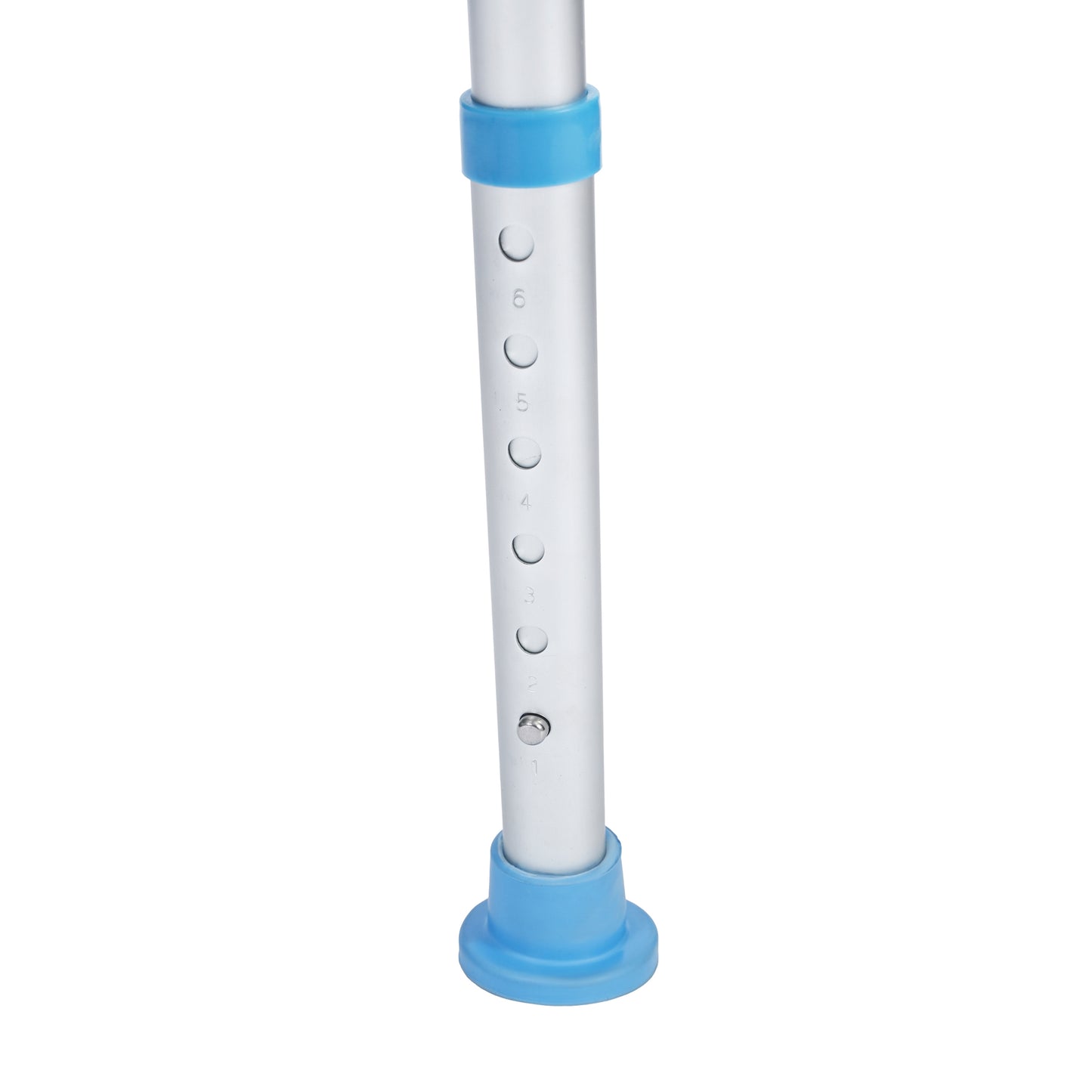 HERCULES Padded Shower Stool with Adjustable Height, Non-Slip Feet and Seat Pad in White/Blue White and Blue