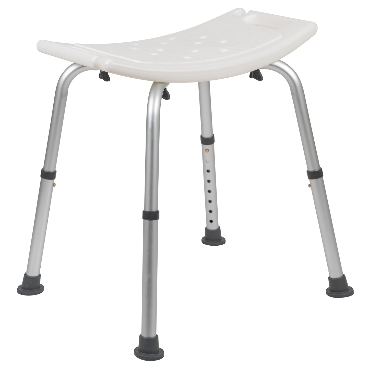HERCULES Series Tool-Free and Quick Assembly, 300 Lb. Capacity, Adjustable White Bath & Shower Chair with Non-slip Feet White