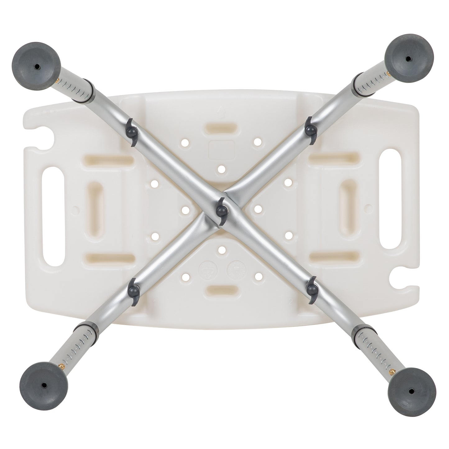 HERCULES Series Tool-Free and Quick Assembly, 300 Lb. Capacity, Adjustable White Bath & Shower Chair with Non-slip Feet White