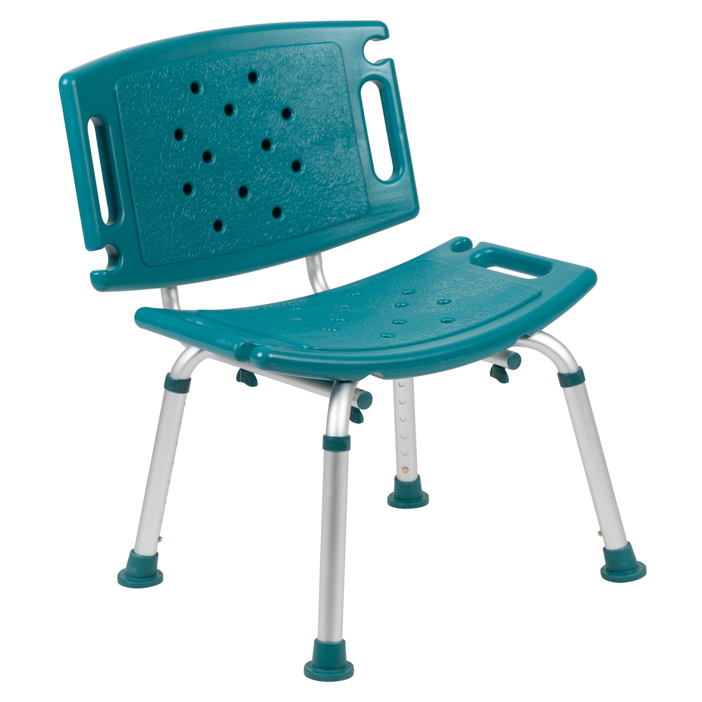 HERCULES Series Tool-Free and Quick Assembly, 300 Lb. Capacity, Adjustable Teal Bath & Shower Chair with Extra Large Back Teal