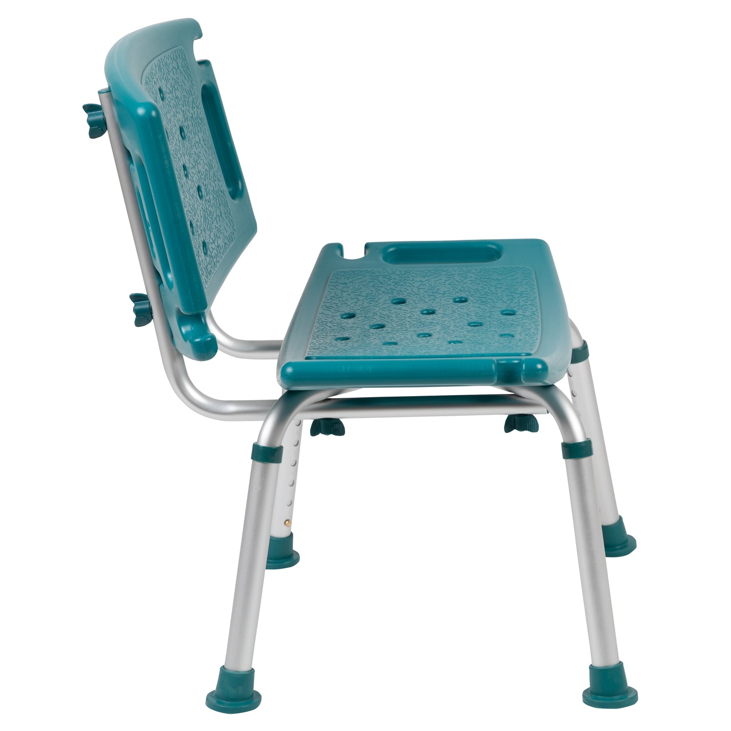 HERCULES Series Tool-Free and Quick Assembly, 300 Lb. Capacity, Adjustable Teal Bath & Shower Chair with Extra Large Back Teal