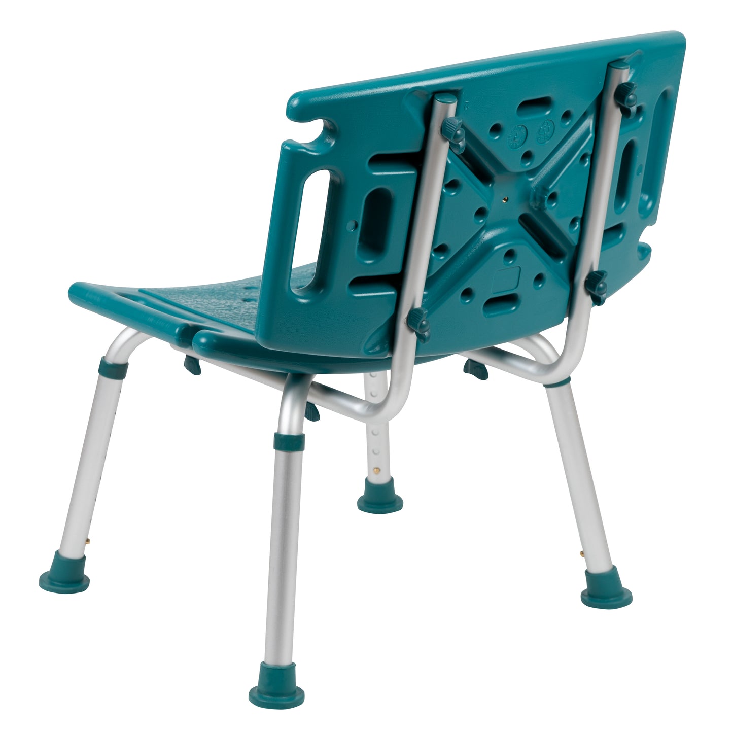 HERCULES Series Tool-Free and Quick Assembly, 300 Lb. Capacity, Adjustable Teal Bath & Shower Chair with Extra Large Back Teal
