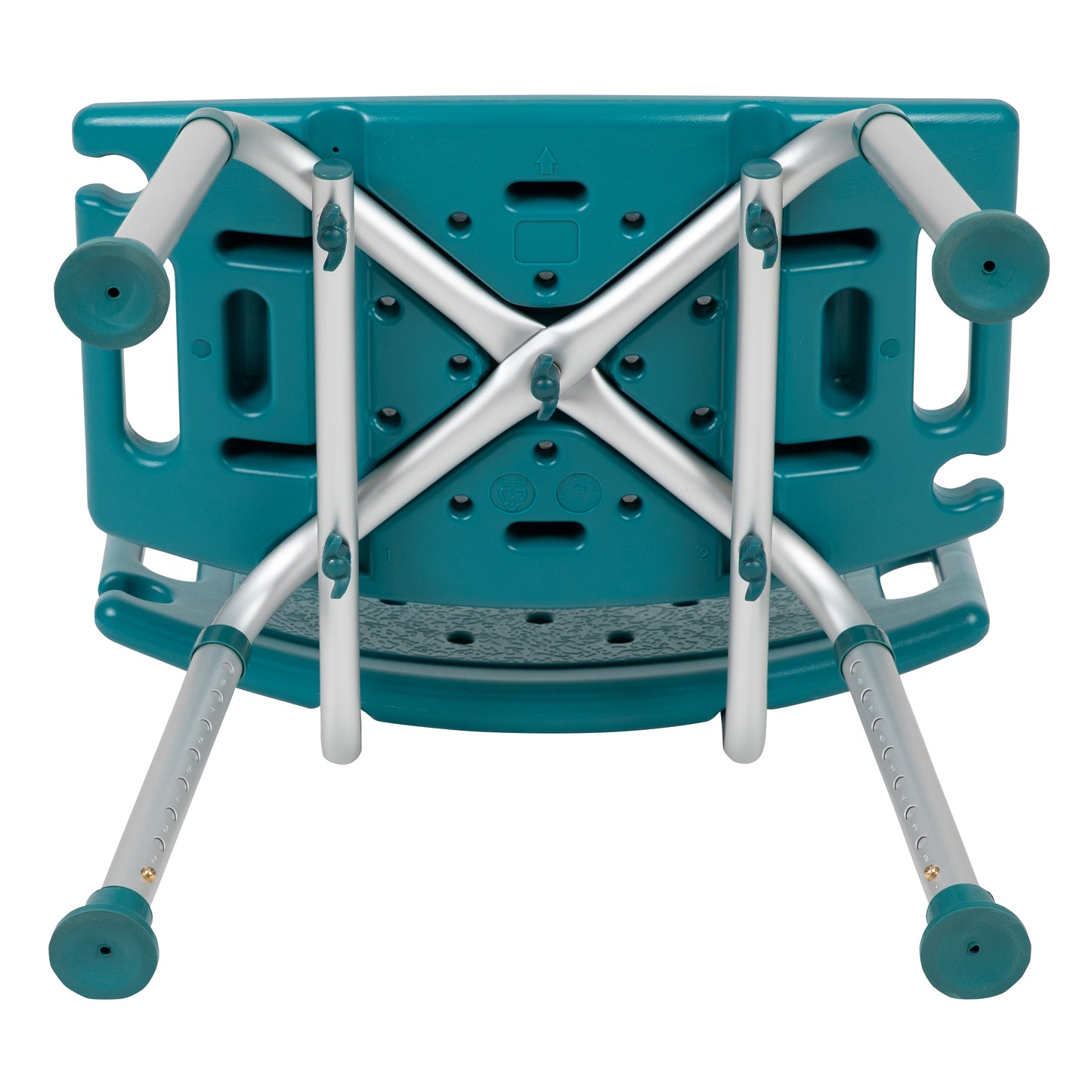 HERCULES Series Tool-Free and Quick Assembly, 300 Lb. Capacity, Adjustable Teal Bath & Shower Chair with Extra Large Back Teal
