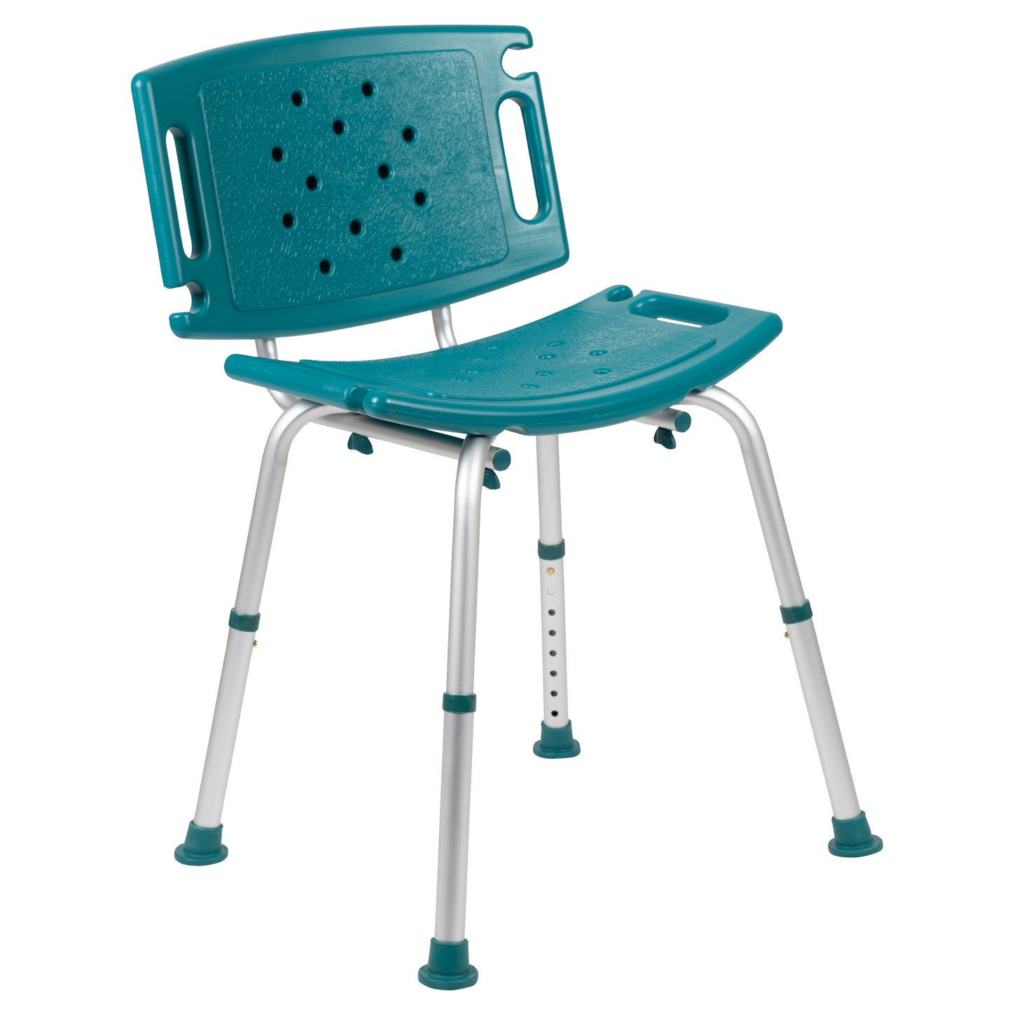 HERCULES Series Tool-Free and Quick Assembly, 300 Lb. Capacity, Adjustable Teal Bath & Shower Chair with Extra Large Back Teal