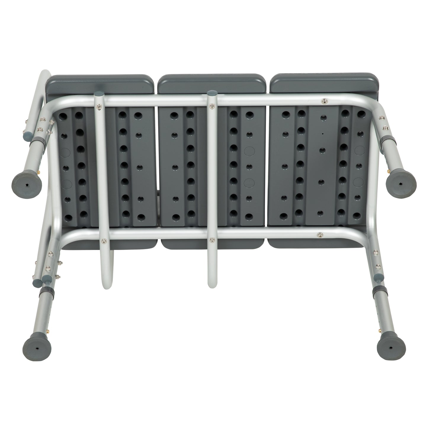 HERCULES Series 300 Lb. Capacity Adjustable Gray Bath & Shower Transfer Bench with Back and Side Arm Gray