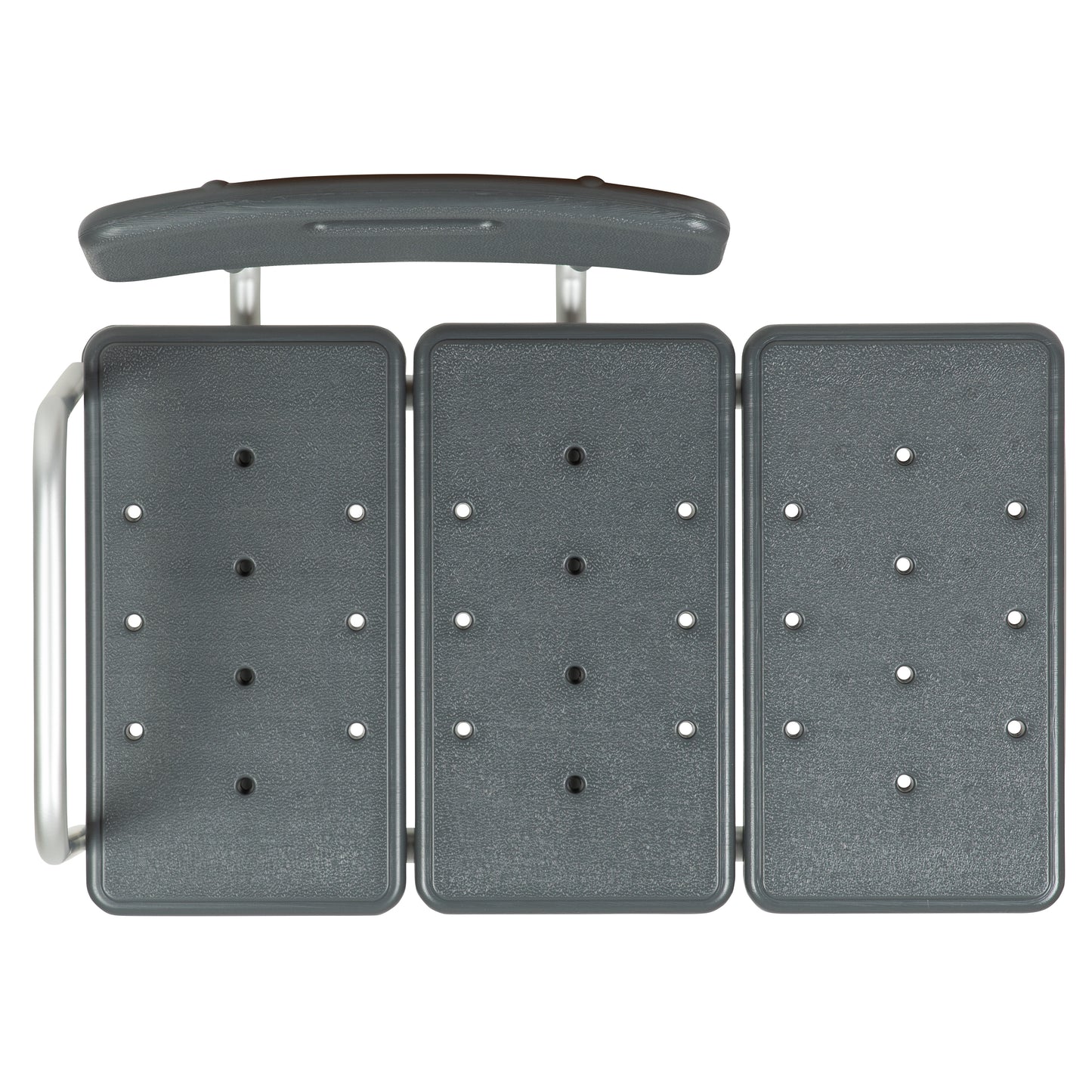 HERCULES Series 300 Lb. Capacity Adjustable Gray Bath & Shower Transfer Bench with Back and Side Arm Gray