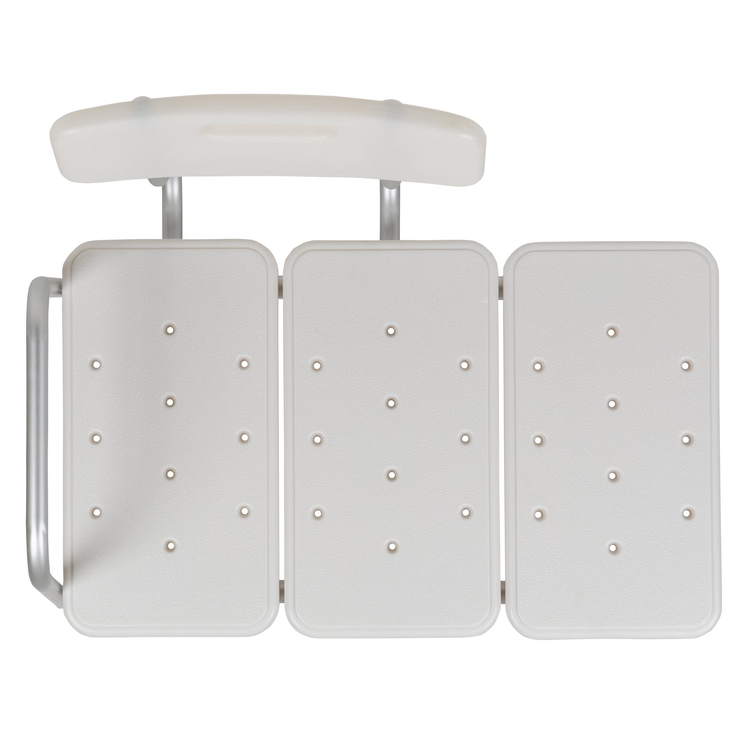 HERCULES Series 300 Lb. Capacity Adjustable White Bath & Shower Transfer Bench with Back and Side Arm White