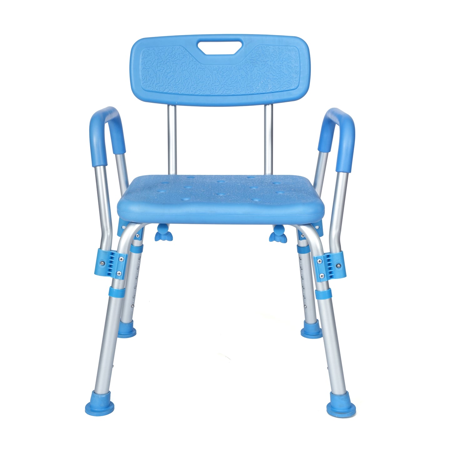 HERCULES Adjustable Bath & Shower Chair with Height-Adjust Frame, Depth-Adjust Back, and 300 lbs. Static Weight Capacity in Blue Blue