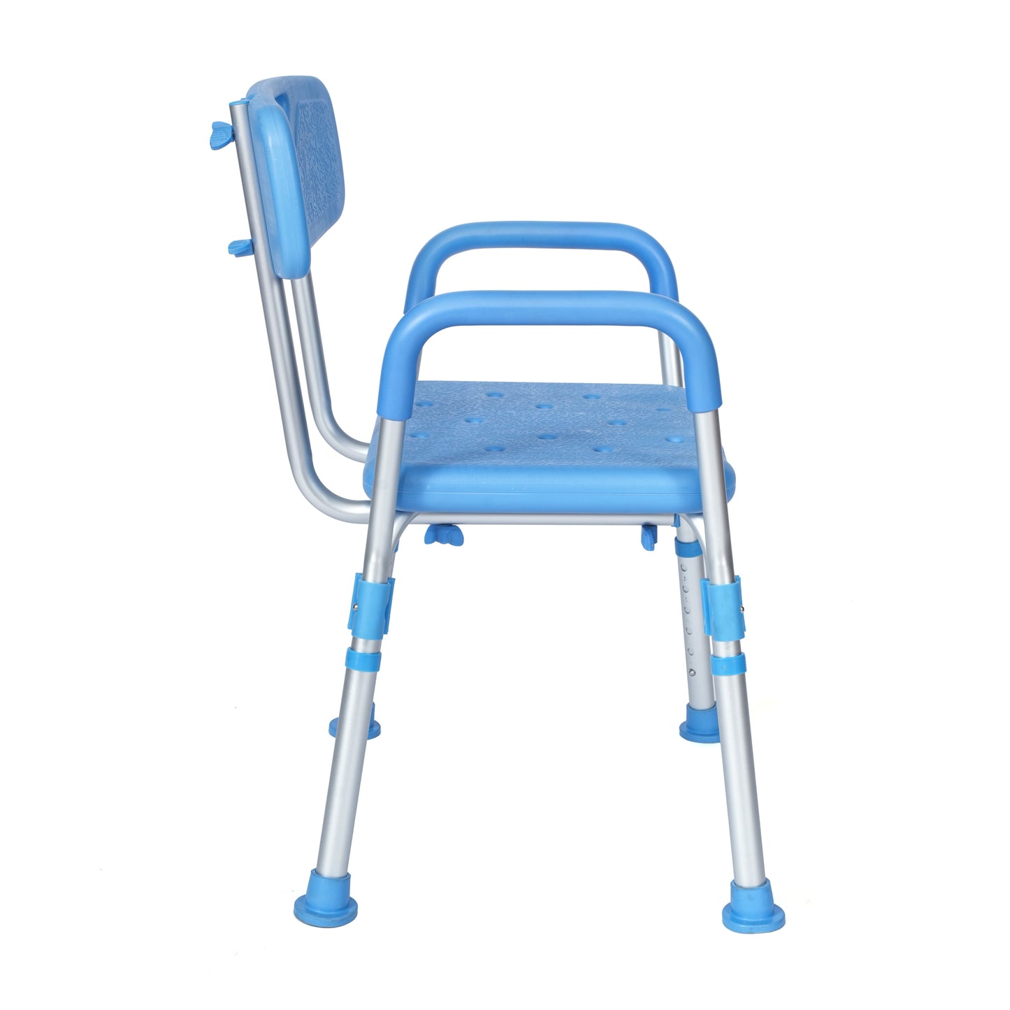 HERCULES Adjustable Bath & Shower Chair with Height-Adjust Frame, Depth-Adjust Back, and 300 lbs. Static Weight Capacity in Blue Blue
