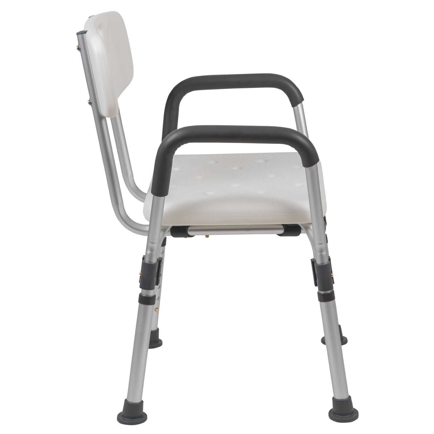 HERCULES Series 300 Lb. Capacity, Adjustable White Bath & Shower Chair with Depth Adjustable Back White