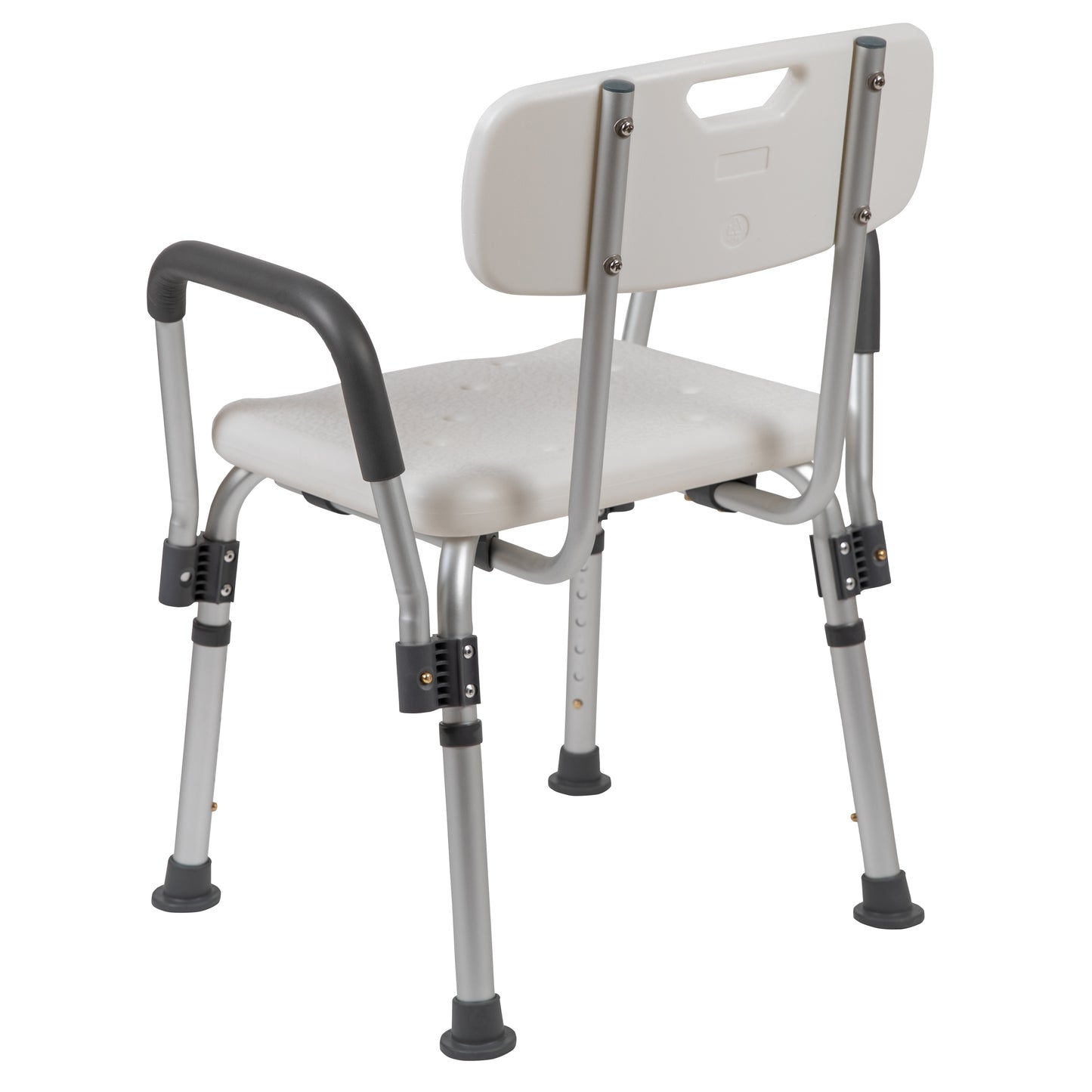HERCULES Series 300 Lb. Capacity, Adjustable White Bath & Shower Chair with Depth Adjustable Back White