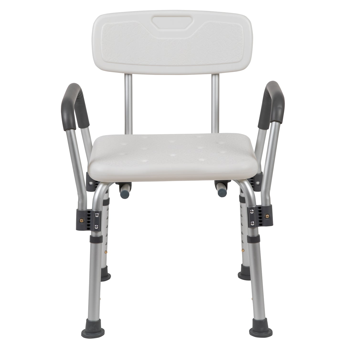 HERCULES Series 300 Lb. Capacity, Adjustable White Bath & Shower Chair with Depth Adjustable Back White
