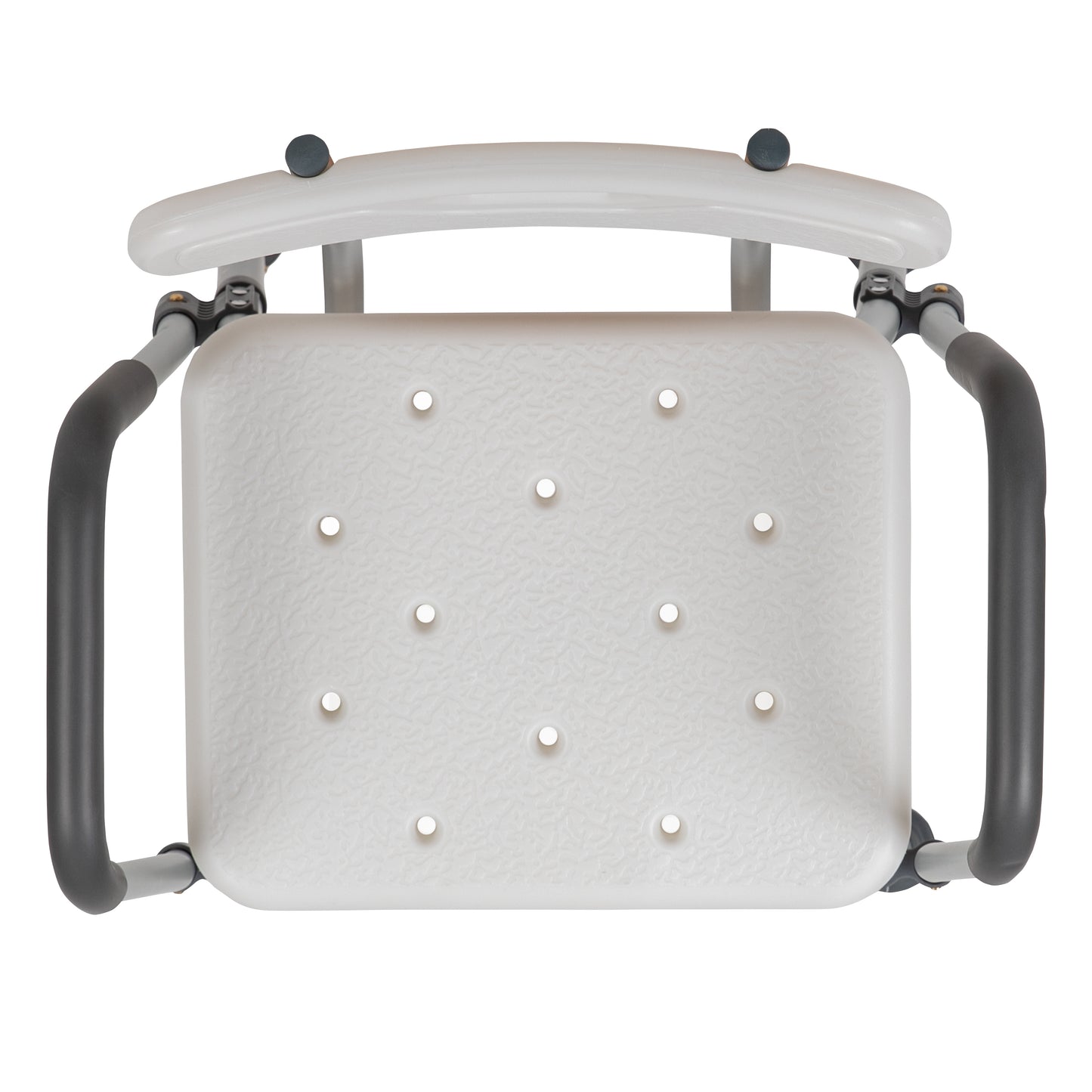 HERCULES Series 300 Lb. Capacity, Adjustable White Bath & Shower Chair with Depth Adjustable Back White