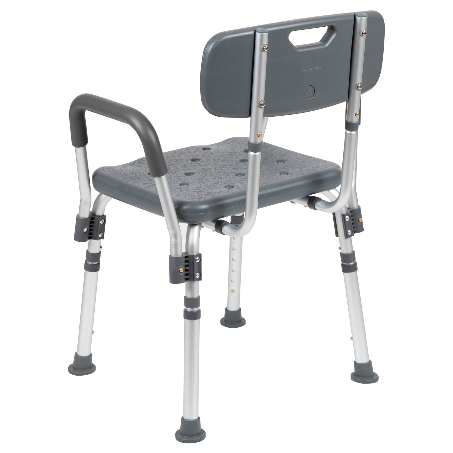 HERCULES Series 300 Lb. Capacity Adjustable Gray Bath & Shower Chair with Quick Release Back & Arms Gray