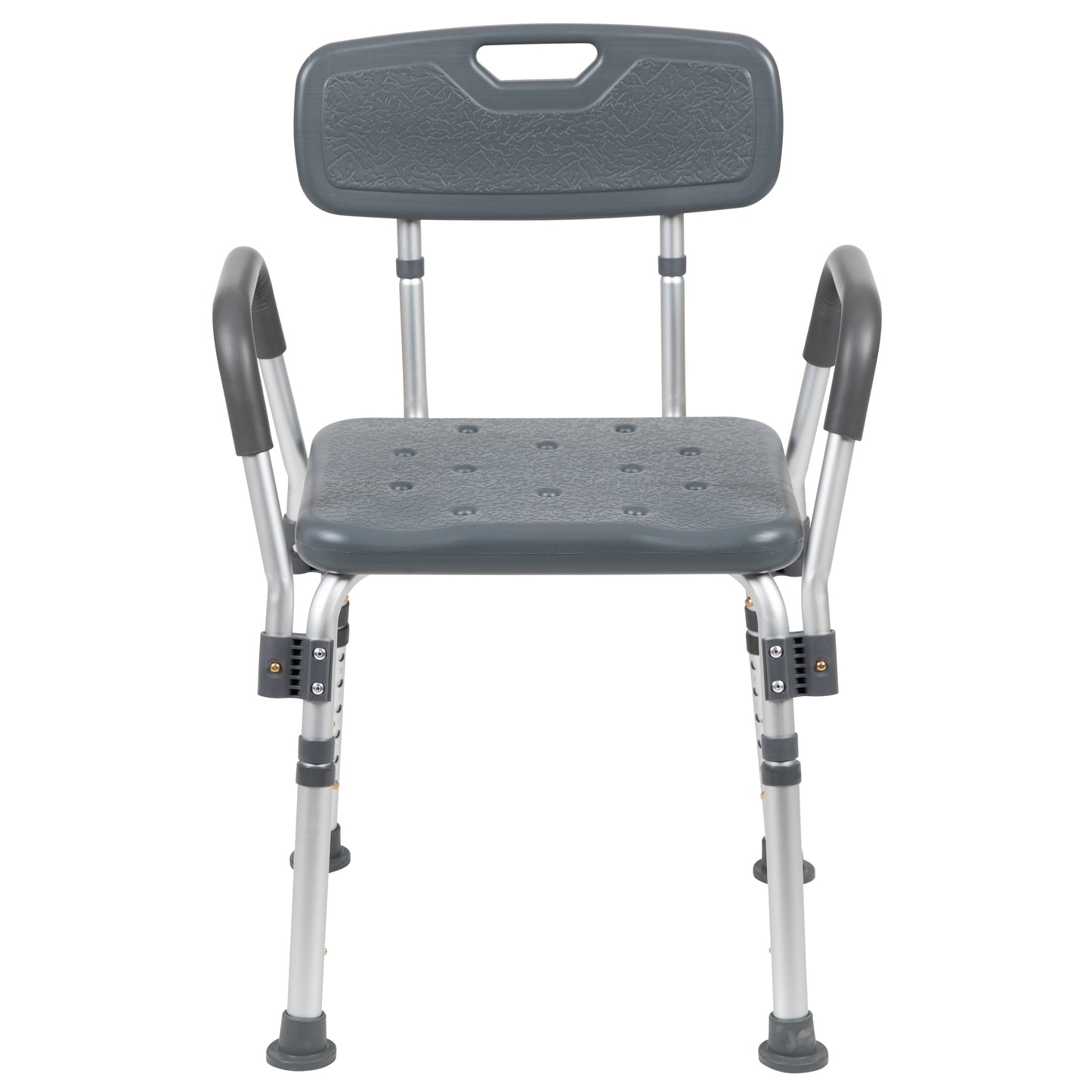 HERCULES Series 300 Lb. Capacity Adjustable Gray Bath & Shower Chair with Quick Release Back & Arms Gray