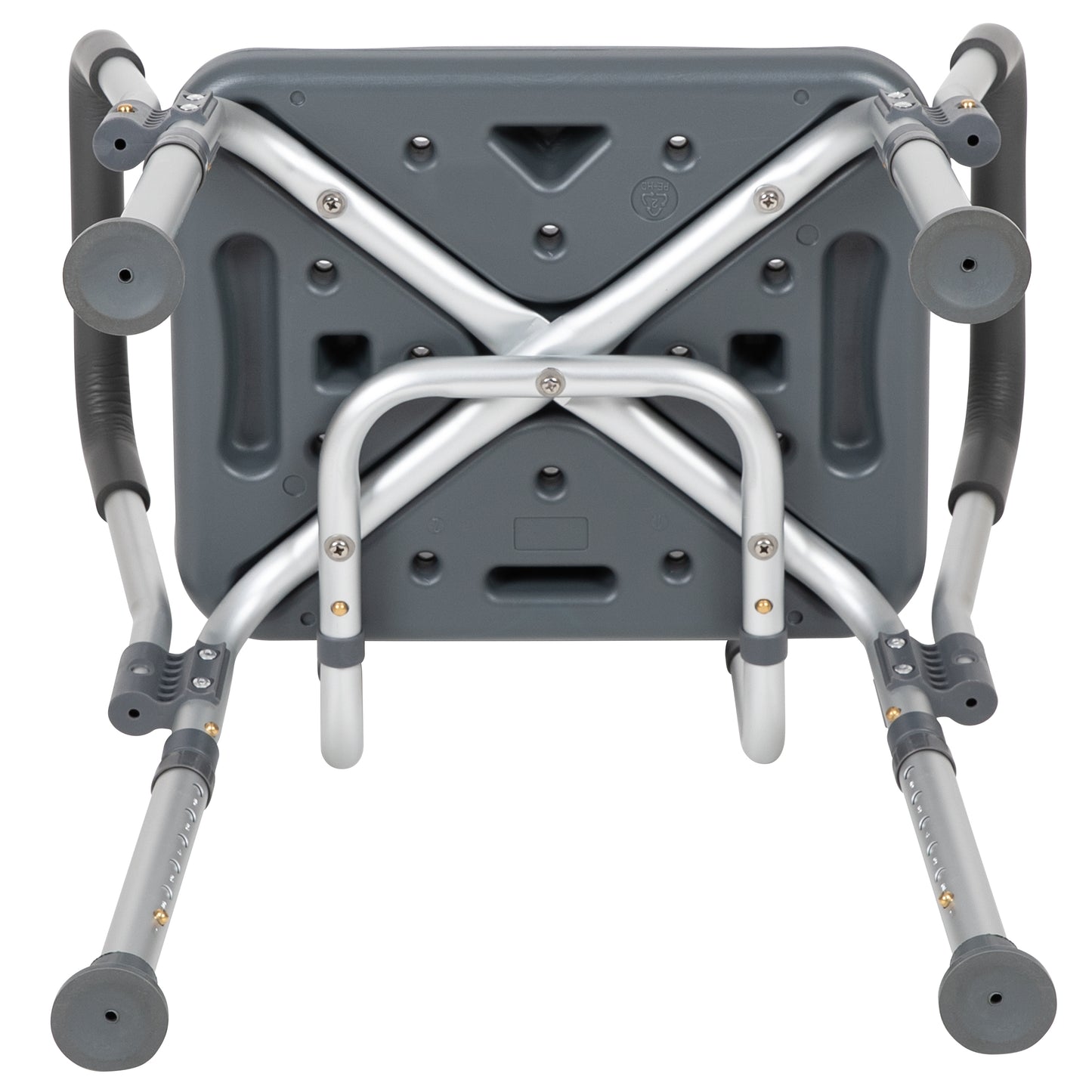HERCULES Series 300 Lb. Capacity Adjustable Gray Bath & Shower Chair with Quick Release Back & Arms Gray