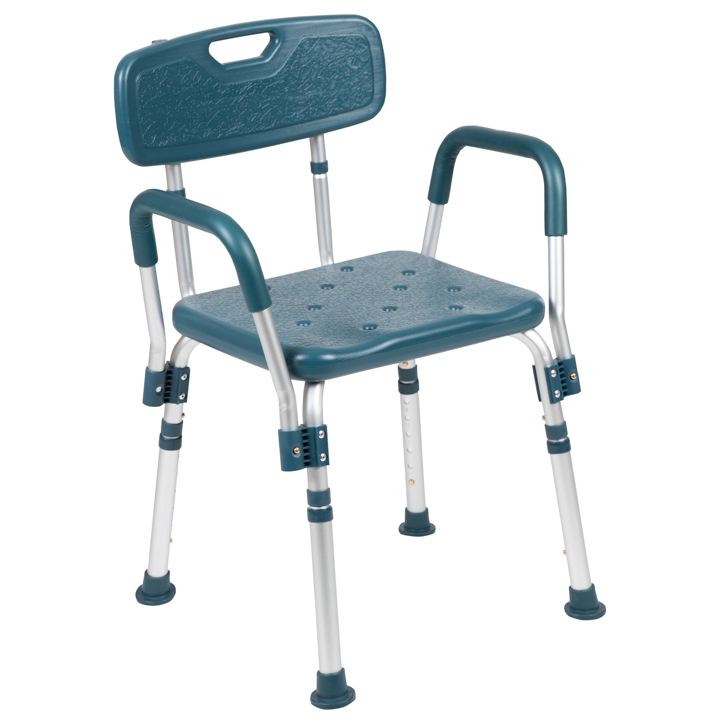 HERCULES Series 300 Lb. Capacity Adjustable Navy Bath & Shower Chair with Quick Release Back & Arms Navy